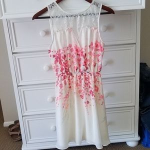 Juniors' Candie's Lace Floral Skater Dress